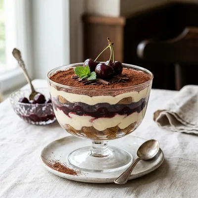 Cherry Tiramisu Exam Dish