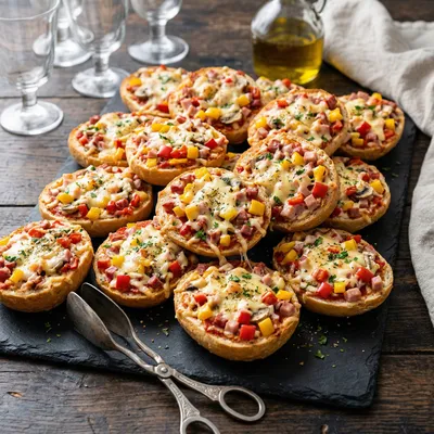 Pizzebrötchen Für 7-10 Personen, je 3